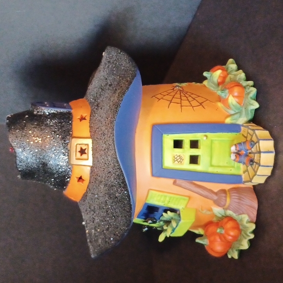 PartyLite Other - Partylite Halloween Pumpkin Witch House Candle Tealight Holder Stars
